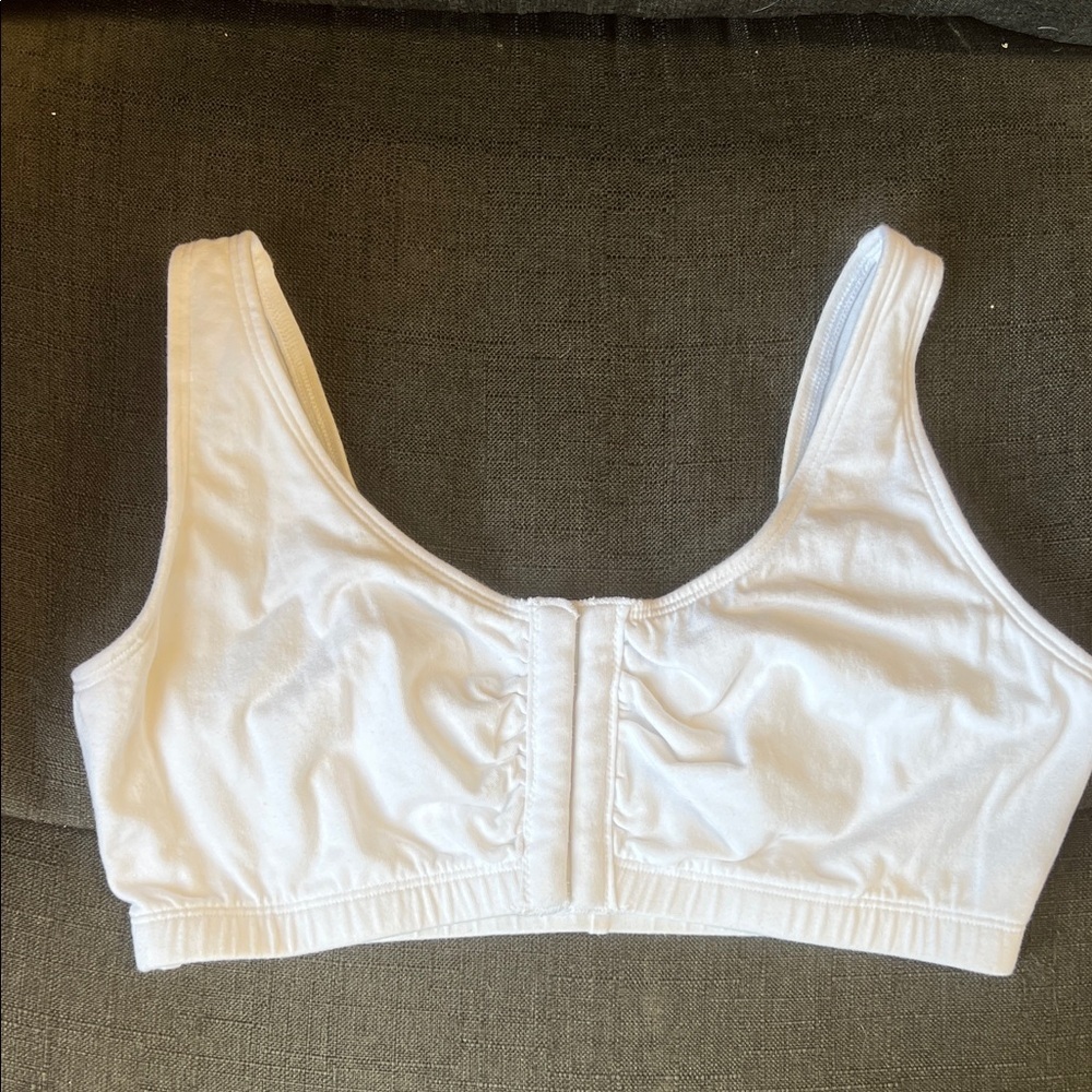 Fruit of the Loom White Cotton Blend Bra Front Closure No Underwire Sz 36